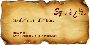 Szécsi Ákos névjegykártya